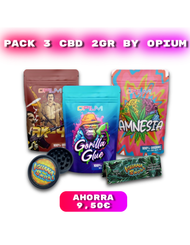 Pack 3 flores CBD 2gr by Opium