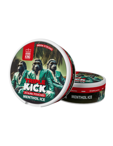 AK Triple Kick Nicotines Pouches - Menthol Ice 0mg